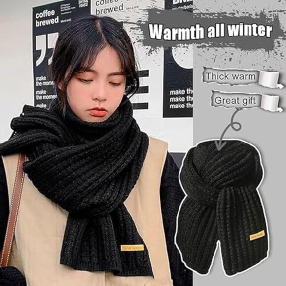 Chunky Knit Scarf Winter Warm Cable Knit Oversized Boho Chic Accessory - Picture 3 of 8